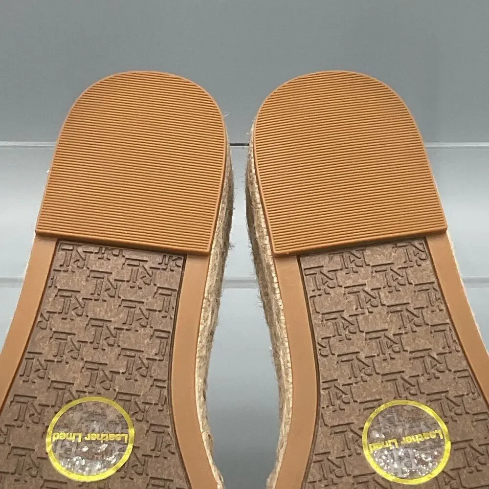 NEW Lauren Ralph Lauren Women Polly Canvas Espadrille Sandals Natural Size 9B